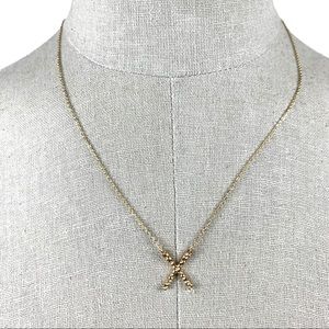 💎 NEW 14k gold plated X shaped necklace